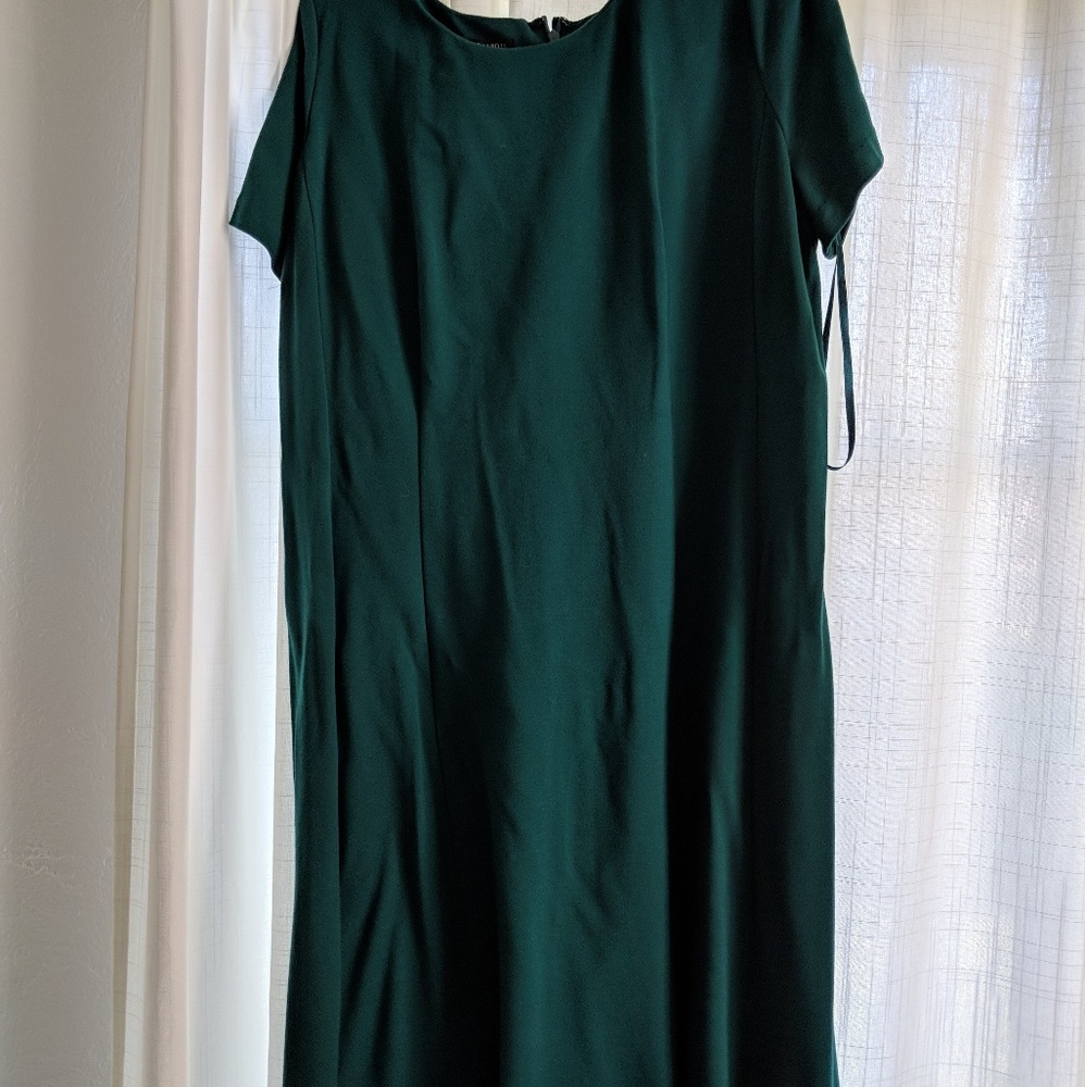 Talbots 14wp green ponte knit dress